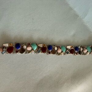 Elegant Multi-Stone Sterling Silver Bracelet